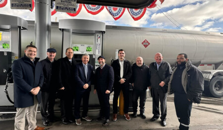 Sprague Operating Resources Makes History Supplying First Renewable Diesel Retail Station in NYC Sprague President and CEO David Glendon, and members of the New York team, stand before the grand opening of the city's first retail fuel station dispensing renewable diesel. This historic collaboration between Sprague and Sonomax signals a new era for the transportation sector, offering immediate reductions in greenhouse gases and harmful emissions with this drop-in fuel solution.