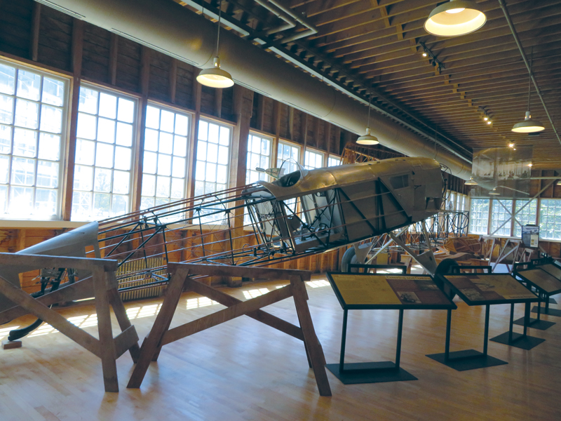 Interior of The William E. Boeing Red Barn at the Museum of Flight. The two-story barn is the historic birthplace of the Boeing Airplane Company.
