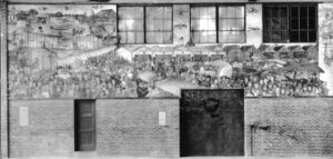 Rhonie-Mural_1st-Section-Early-Birds_Hangar-F,-Roosevelt-Field-c.1936-- New York Airport Rhonie Mural 1st Section Early Birds Hangar F Roosevelt Field c.1936 Metropolitan Airport News