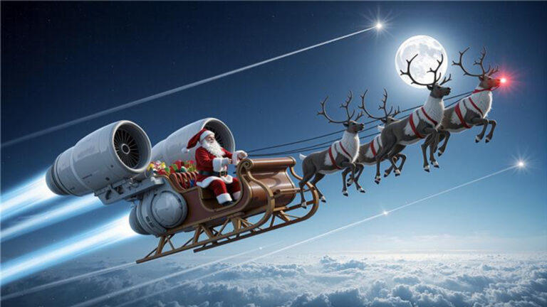 GE Aerospace Examines Santa’s Sleigh and Determines It Needs Jet Engines Santa Sleigh GE Jet Engine