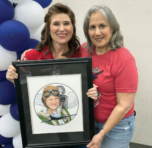 (L.-R.): Lisa Taylor, Director of the WASP WWII Museum, and Metropolitan Airport News, Editor-in-Chief, Julia Lauria-Blum
