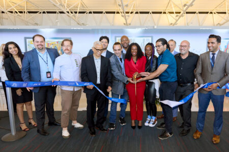 PANYNJ, URW, and American Airlines Start Construction for $125-Million JFK T8 Commercial Redevelopment T8 artist ribbon cutting