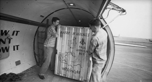 The first unit load device (ULD), known as the Paul Bunyan Box. New York Airport The first unit load device (ULD), known as the Paul Bunyan Box.
