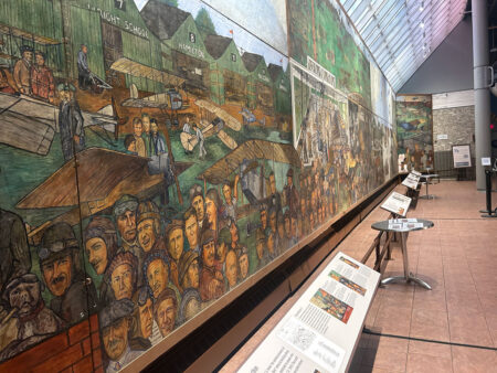 The Aline Rhonie Mural – The Pre-Lindbergh Era of American Aviation The Aline Rhonie Mural at the Cradle of Aviation Museum