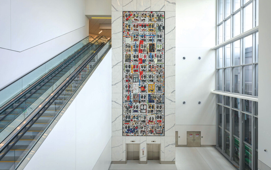 Reflections of Time & Place New York Airport Rashid Johnson, “The Travelers” Broken Crowd
