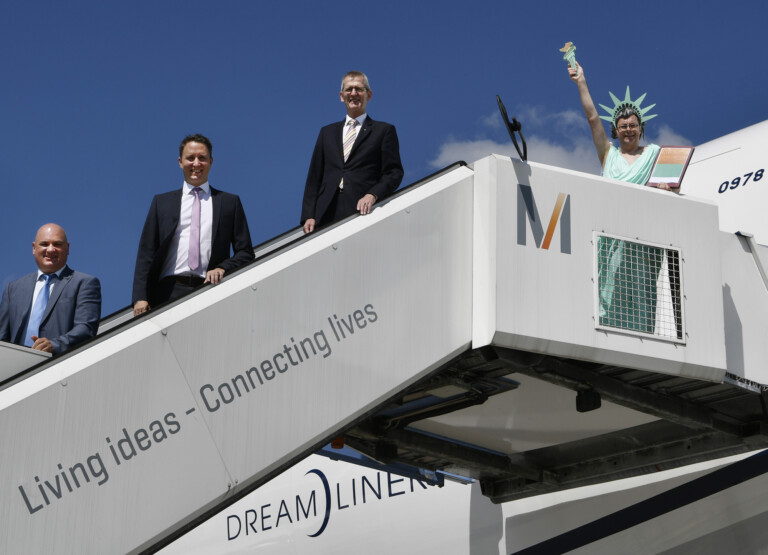 Lady Liberty Is a Guest at Munich Airport UNITED FROM MUNICH TO NEWARK Metropolitan Airport News