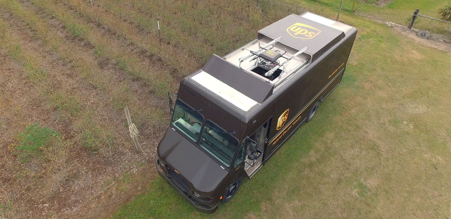 UPS Tests Residential Delivery Via Drone Launched from Atop Package Car UPS Florida Drone Test