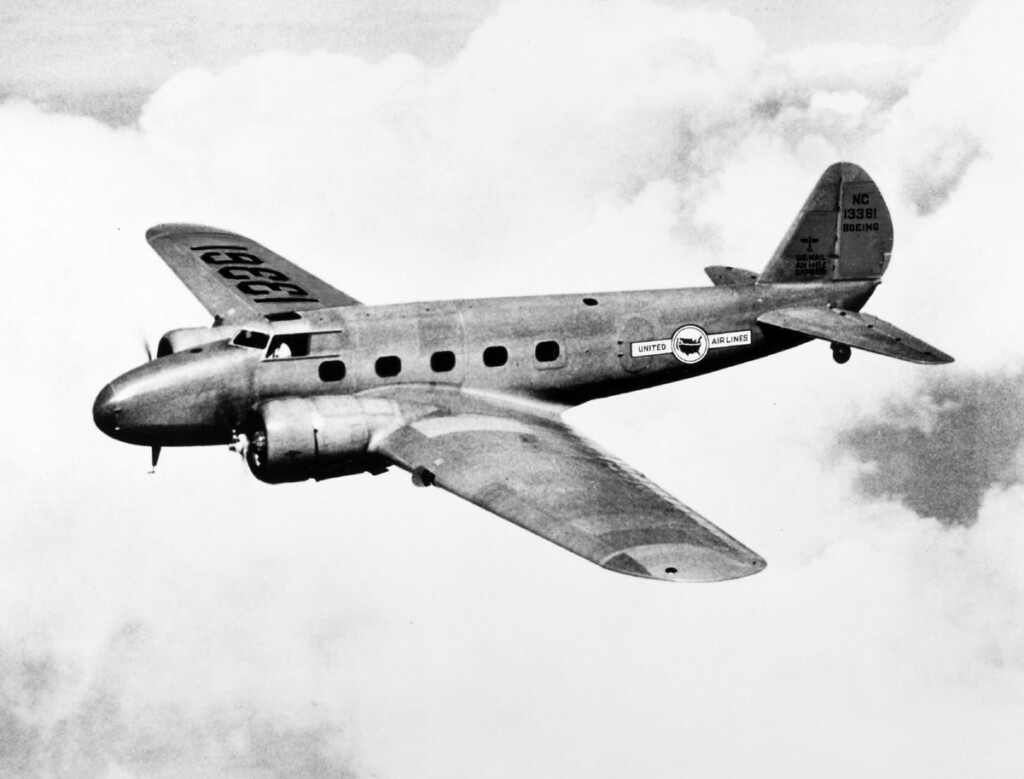 United Air Lines Boeing 247D in flight