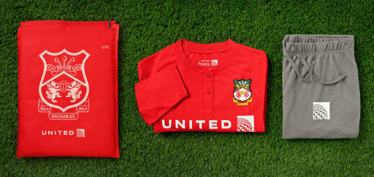 United Airlines Debuts Limited-Edition Wrexham AFC Amenity Kits and Pajamas United Airlines Debuts New, Limited-Edition Wrexham AFC Amenity Kits and Pajamas