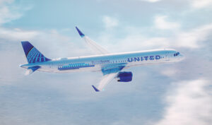 United Airlines Airbus A321XLR "BornToExplore". New York Airport United Airlines Airbus A321XLR "BornToExplore".