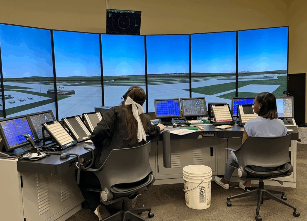 Vaughn Students Elvira Pereyaslov and Akacia-Robinson in ATC Lab.