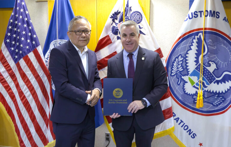 (L.-R.): Rinzing Wangyal, Vice President Business Development NA, WFS, and Salvatore Ingrassia, Port Director, JFK U.S Customs and Border Protection.