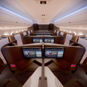 a350-1000-delta-one-suite-d1-cabin-facing-forward-highlighting-screens New York Airport a350 1000 delta one suite d1 cabin facing forward highlighting screens Metropolitan Airport News
