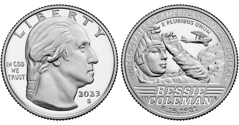 U.S. Mint Begins Shipping 2023 Bessie Coleman Quarters United States Mint Begins Shipping 2023 American Women Quarters Program Coins Honoring Bessie Coleman