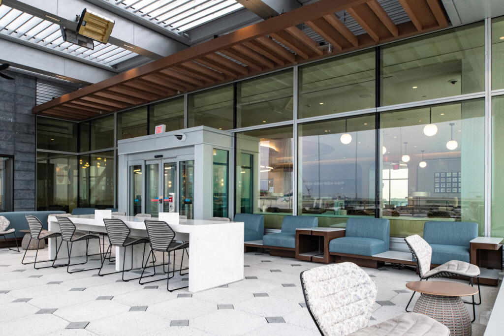 JFK’s 2nd Delta Sky Club Steps Into the Spotlight New York Airport The Sky Deck at the 14,000-square-foot Delta Sky Club at New York - JFK Airport.