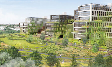 Mayor Adams and the NYCEDC Launch Housing Week with a Plan to Turn the Former Flushing Airport Into 3,000 New Homes Rendering of 60 acres of public parkland. (S9 Architecture)