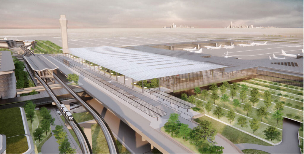 Rendering of a new Terminal B at EWR.