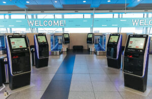 Self-service Kiosks at T4 New York Airport Self-service Kiosks at T4